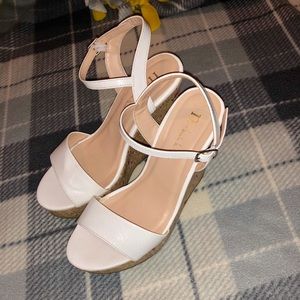 White strap heels/wedges